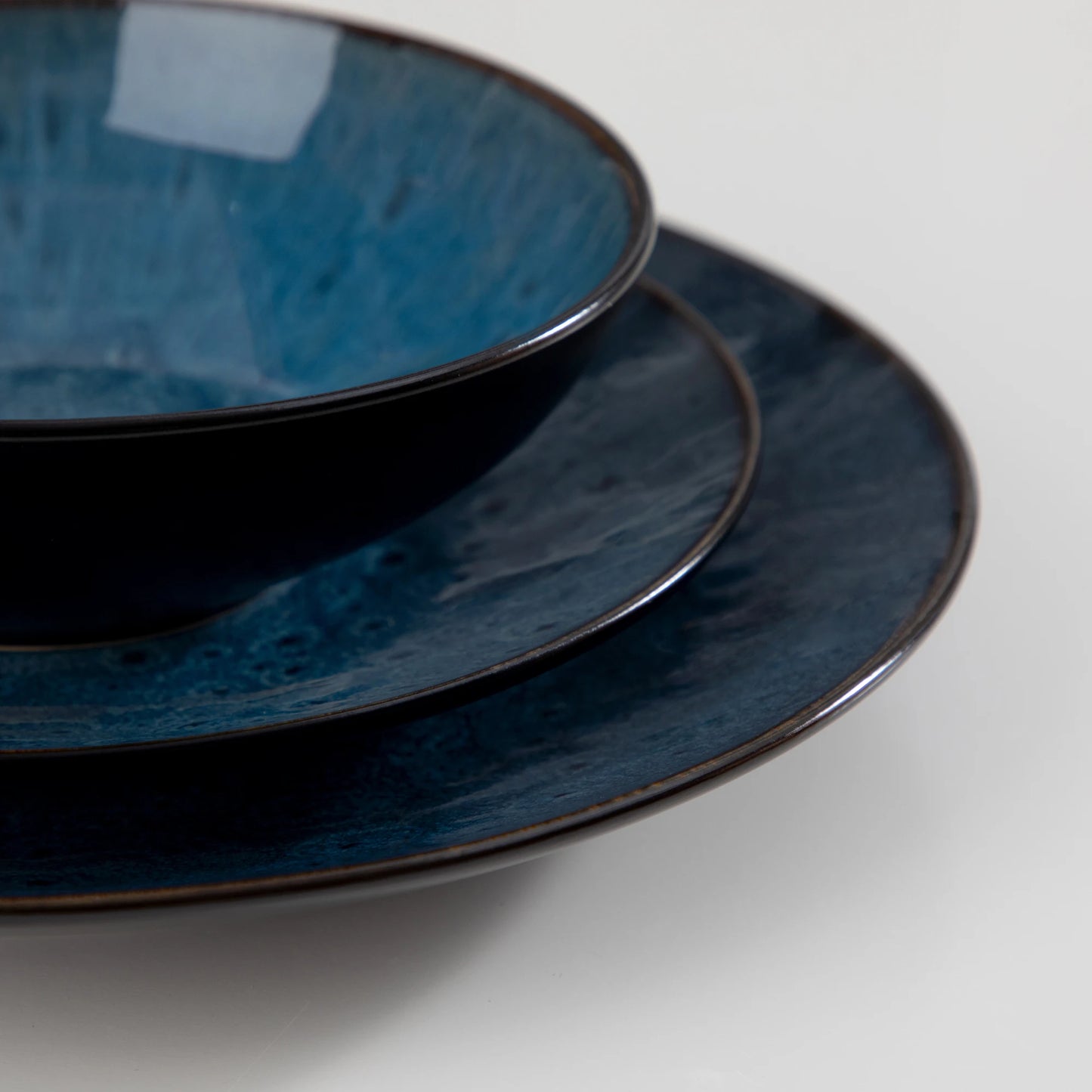 VANCASSO BUBBLE 16/32/48-Piece Tableware Vintage Blue/Brown Stoneware - Easier Life Emporium