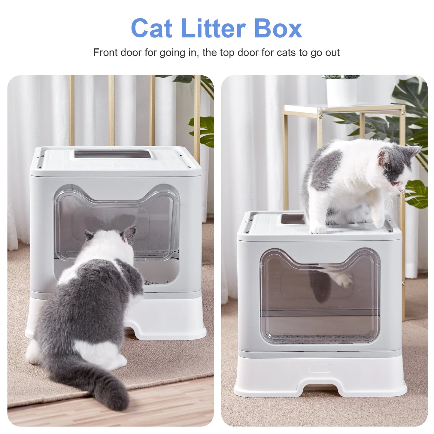 Front Entry Top Exit Cat Litter Box - Easier Life Emporium