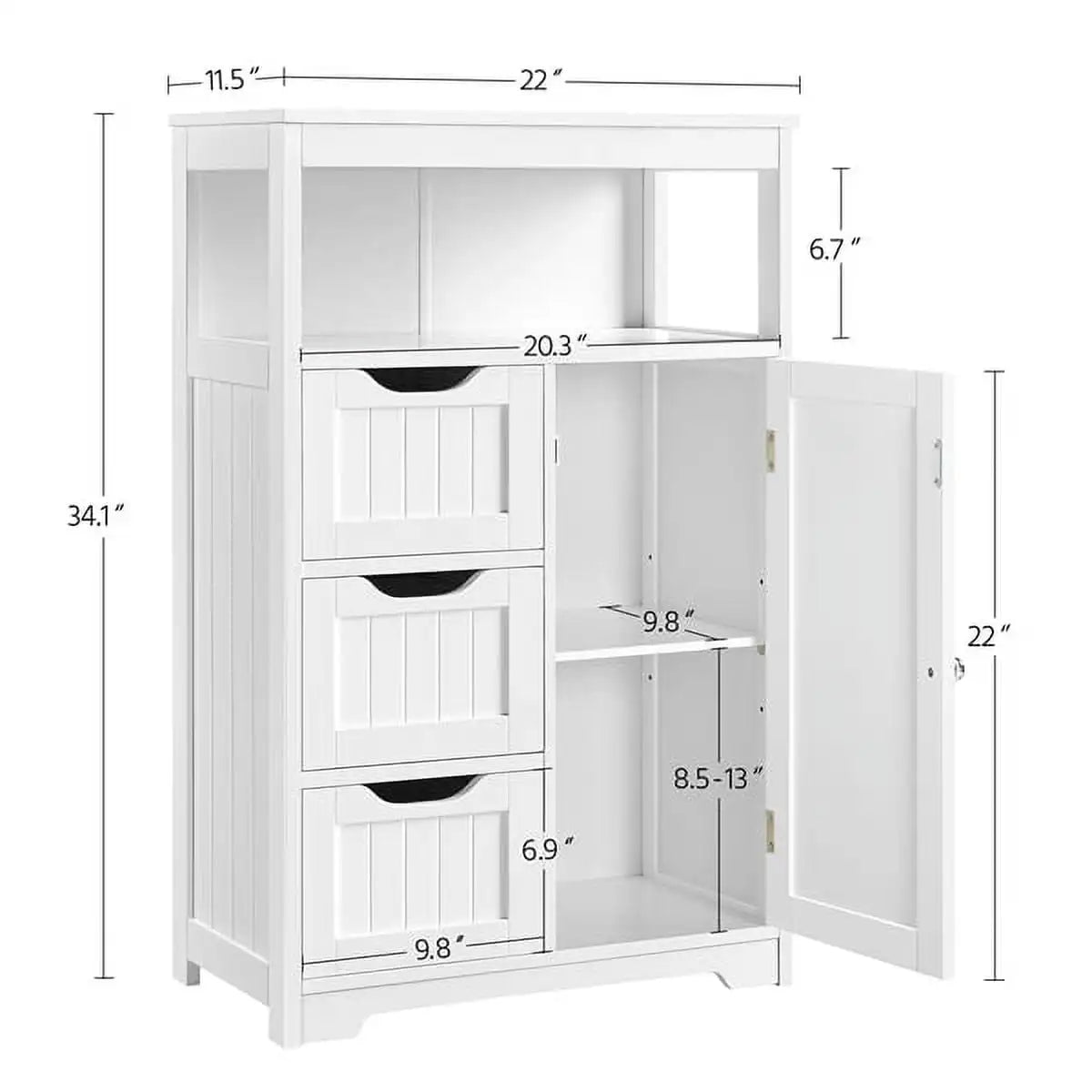 Wooden Floor Cabinet for Bedroom, Bathroom, Living Room Cabin - Easier Life Emporium