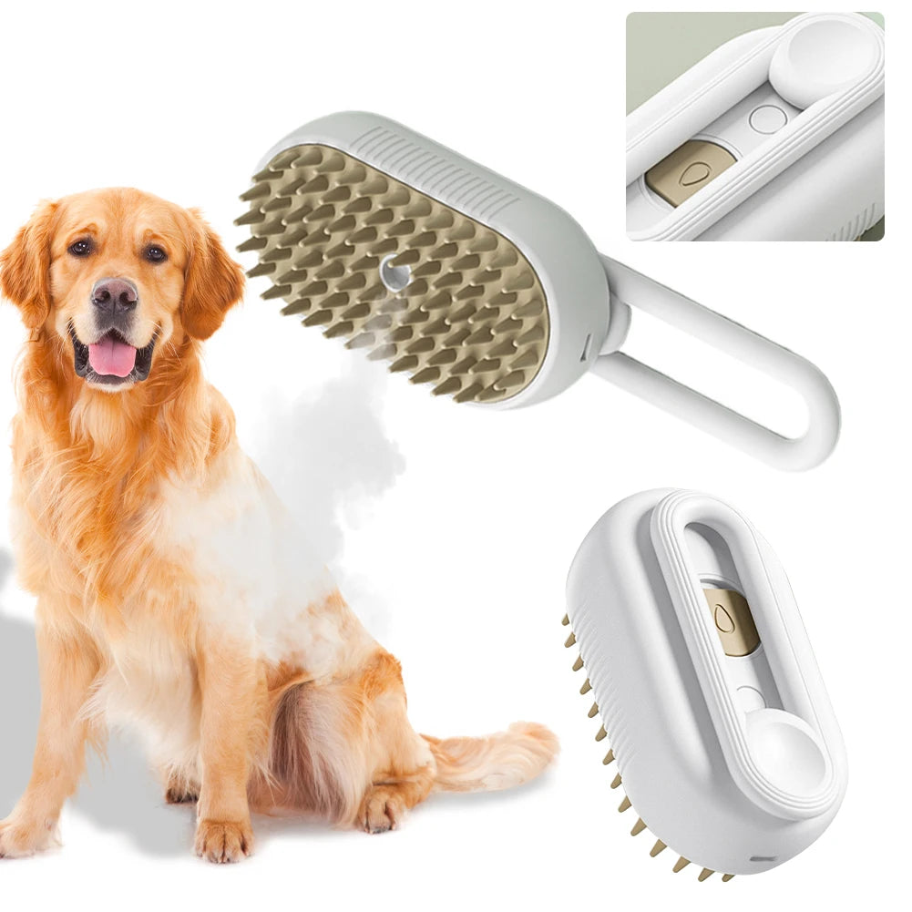 3 in 1 Steam Brush Electric Cat Dog Grooming Comb Spray - Easier Life Emporium