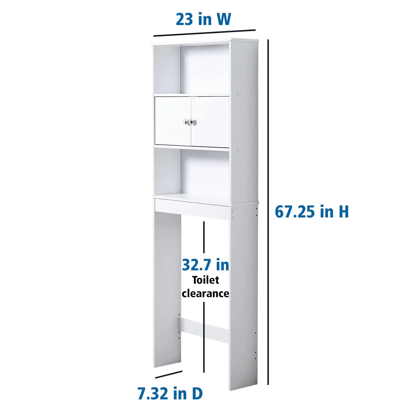 3-Shelf Bathroom White Space Saver, over the Toilet - Easier Life Emporium