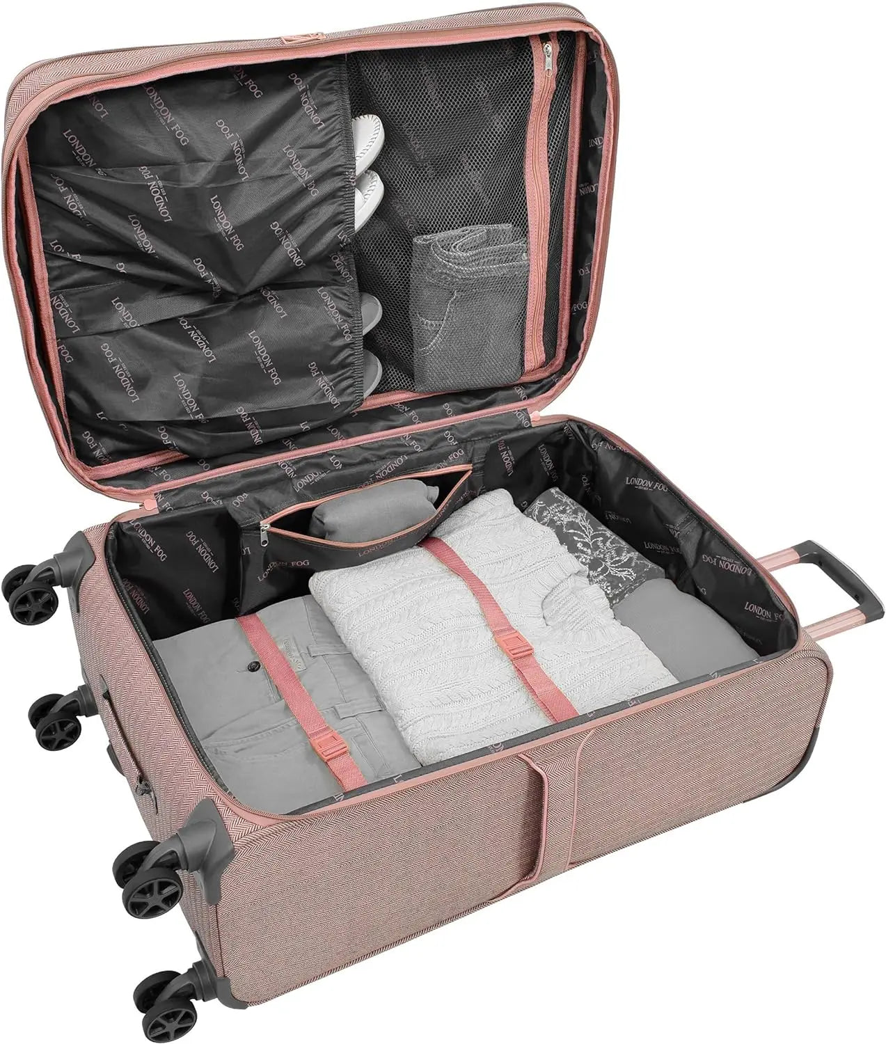 Softside Expandable Spinner Luggage, Rose Charcoal