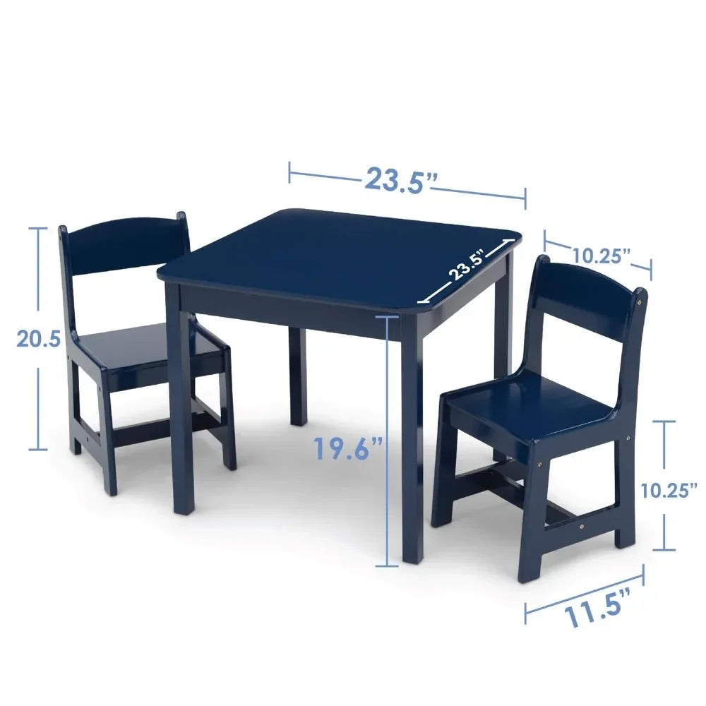Kids Wood Table and Chair Set (2 Chairs Included) - Easier Life Emporium