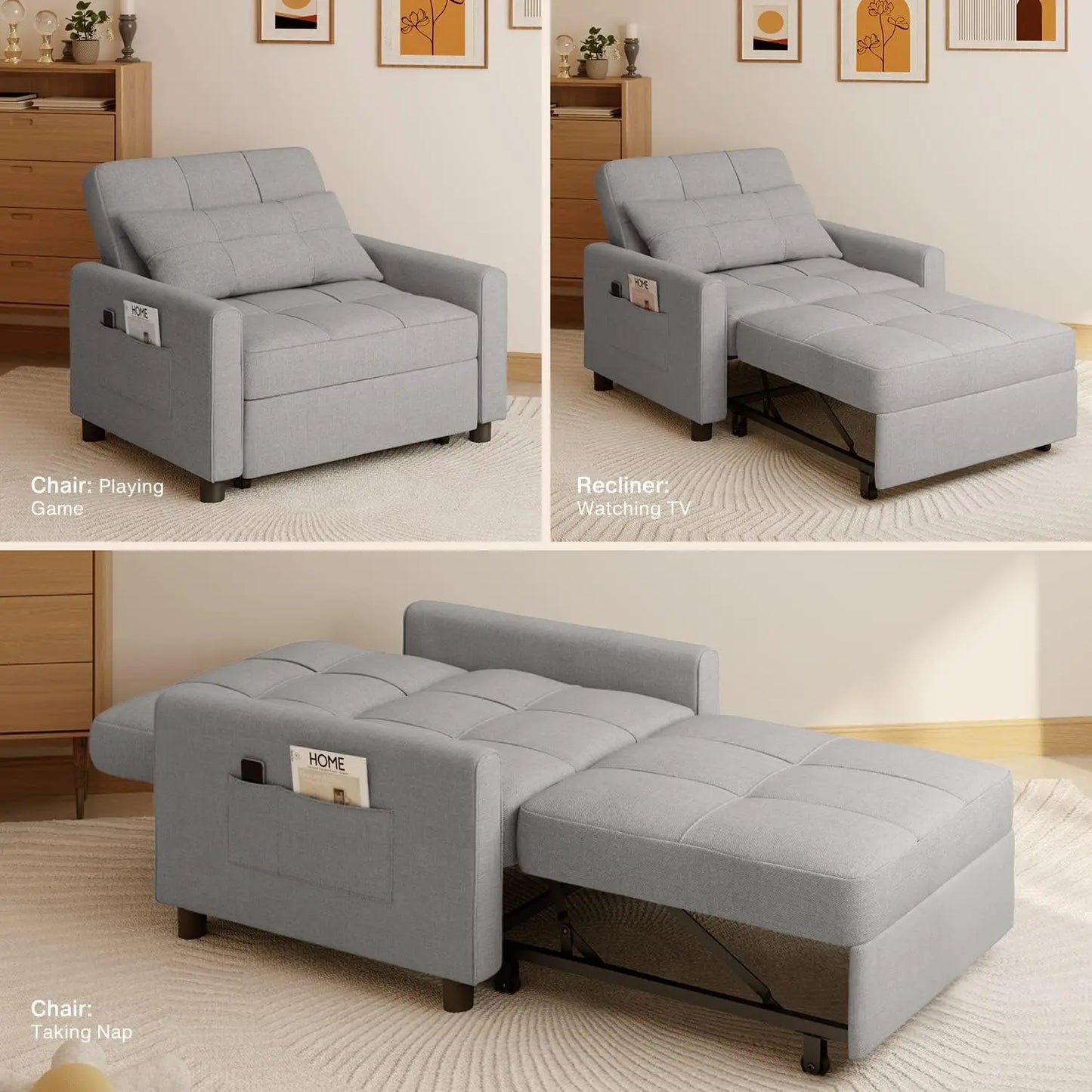 Adjustable Sleeper Chair Pullout Sofa Bed - Easier Life Emporium
