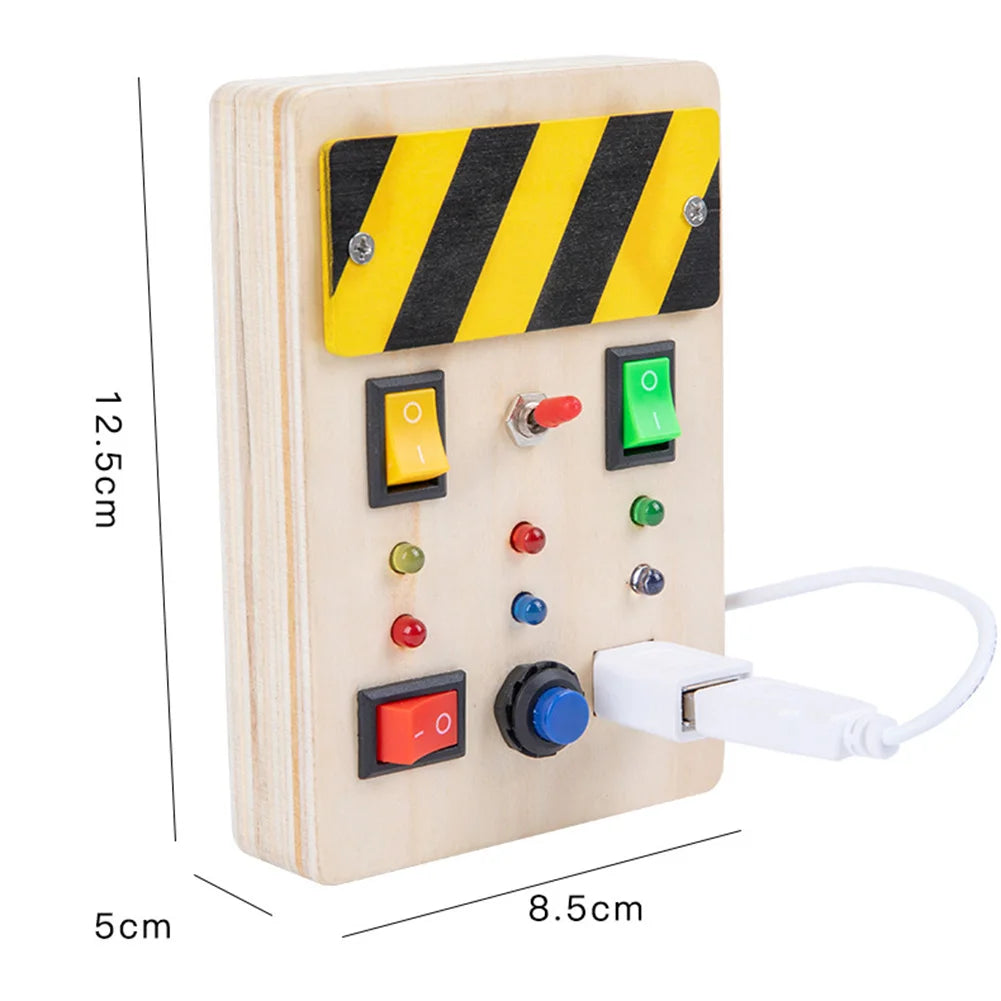 LED Light Busy Board Wood Physical Educational Toys - Easier Life Emporium