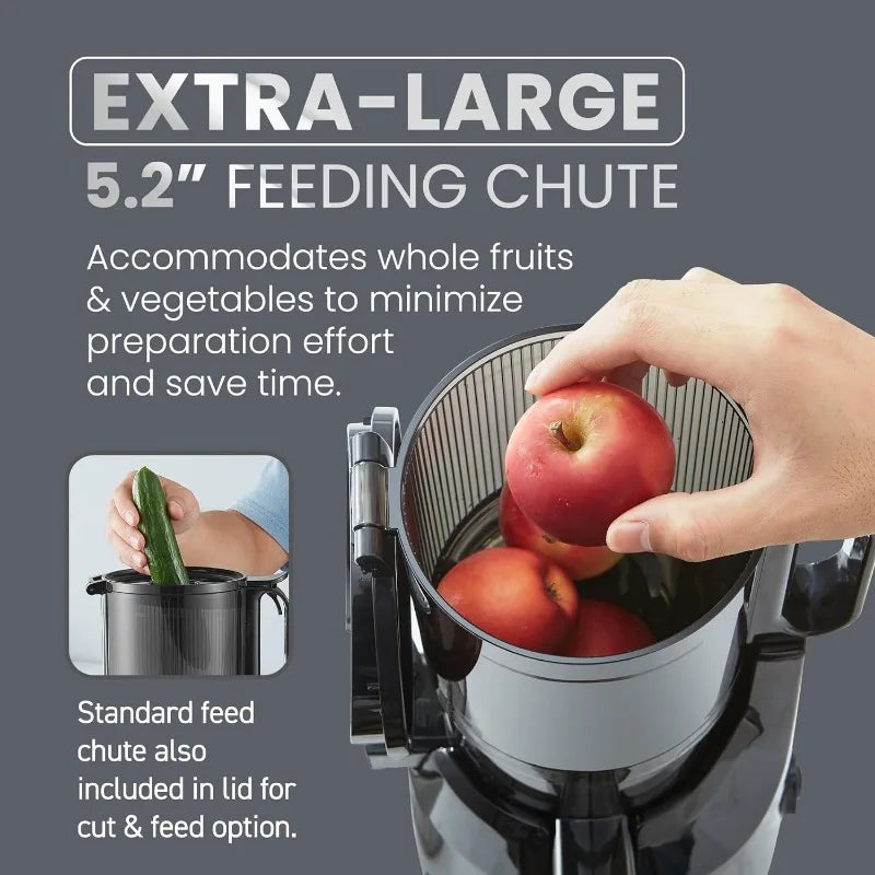 Elite Gourmet Big Mouth Self-Feeding Chute Slow Juice Extractor - Easier Life Emporium