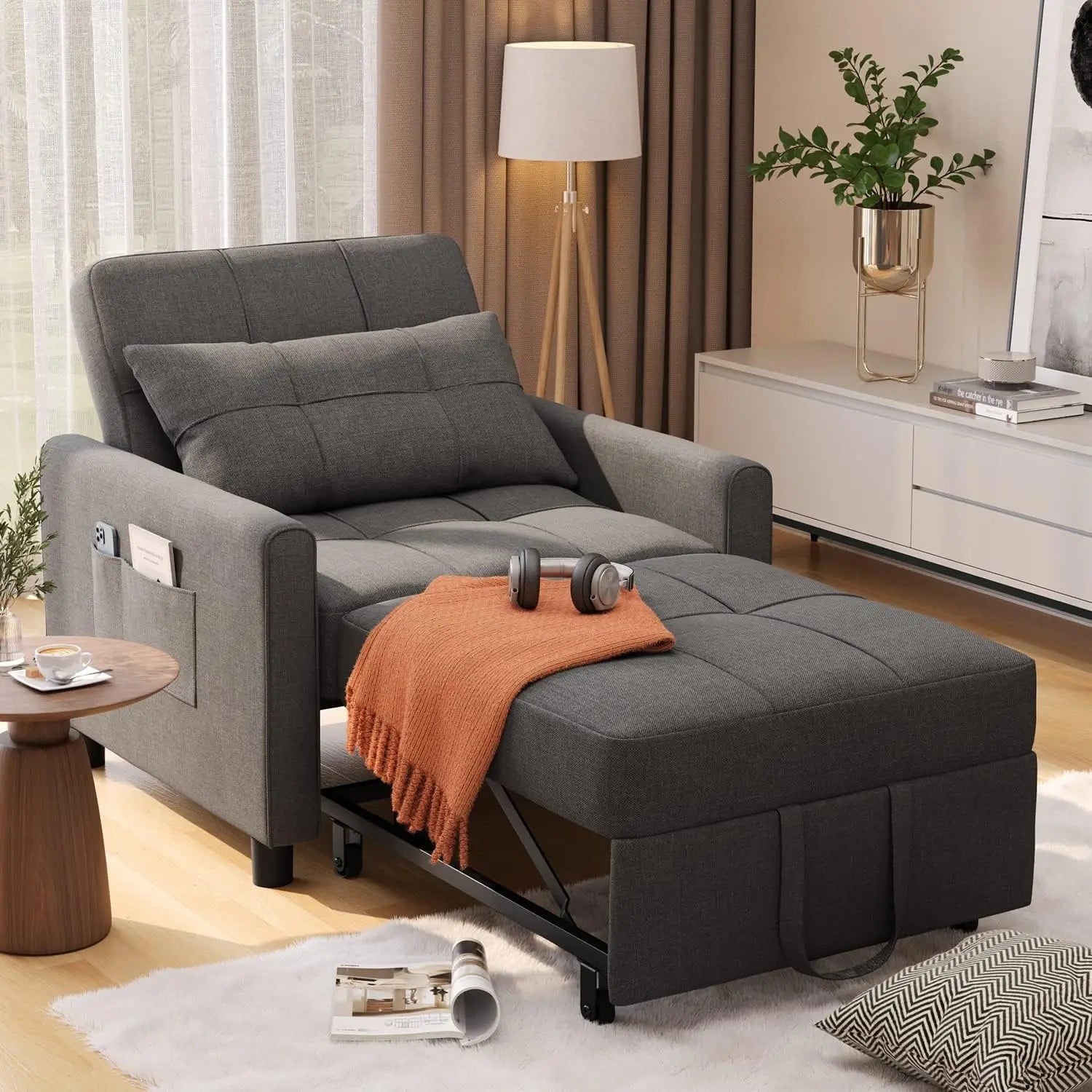 Adjustable Sleeper Chair Pullout Sofa Bed - Easier Life Emporium
