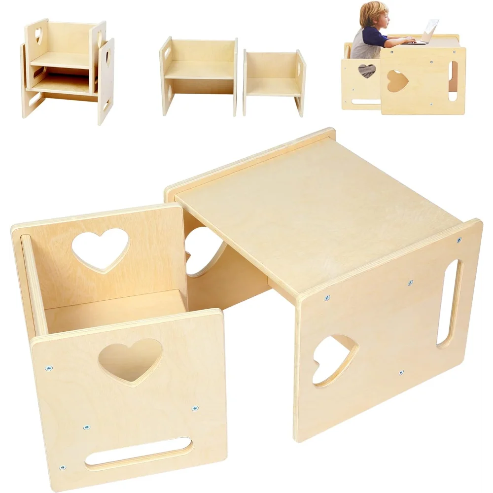 4 in 1 Montessori Kids Table and Chair Set - Easier Life Emporium