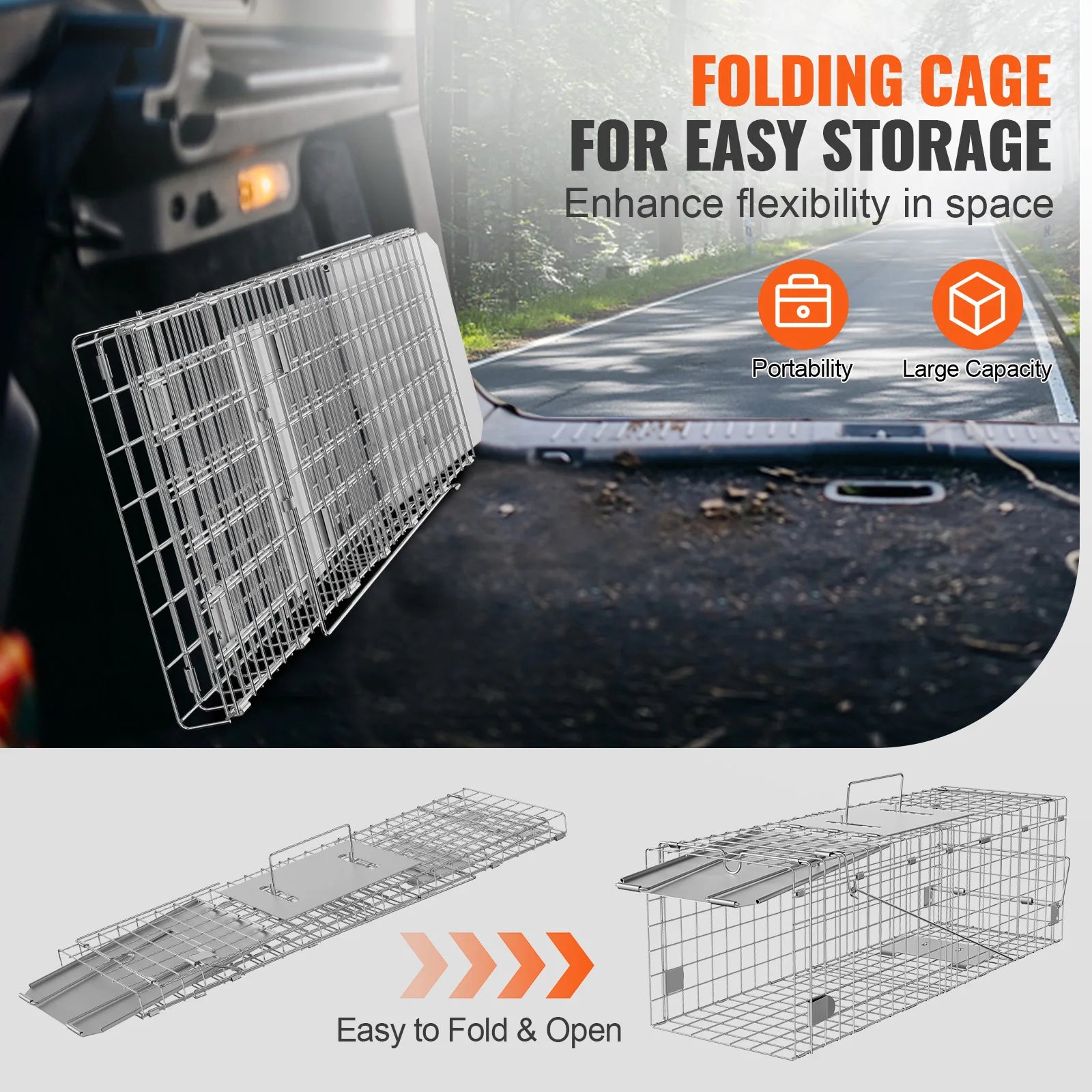 Live Animal Cage Trap Humane /Folding with Handle - Easier Life Emporium