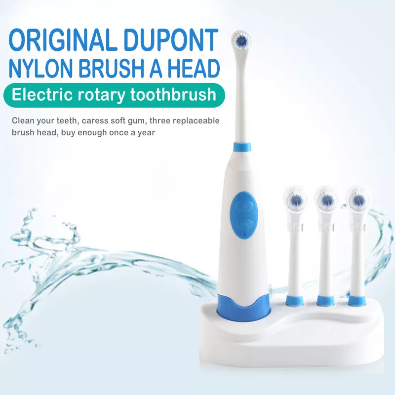 Child & Adiult Electric Toothbrush With 4 Brush Heads - Easier Life Emporium