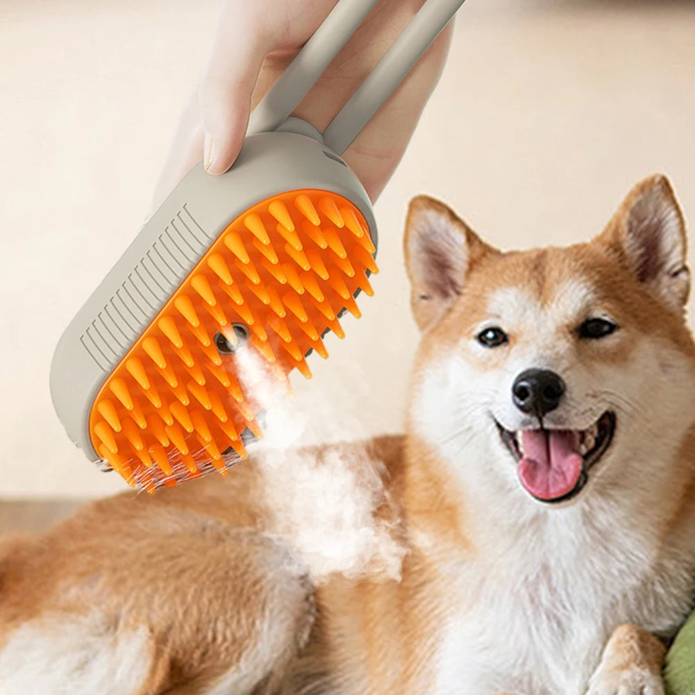 3 in 1 Steam Brush Electric Cat Dog Grooming Comb Spray - Easier Life Emporium