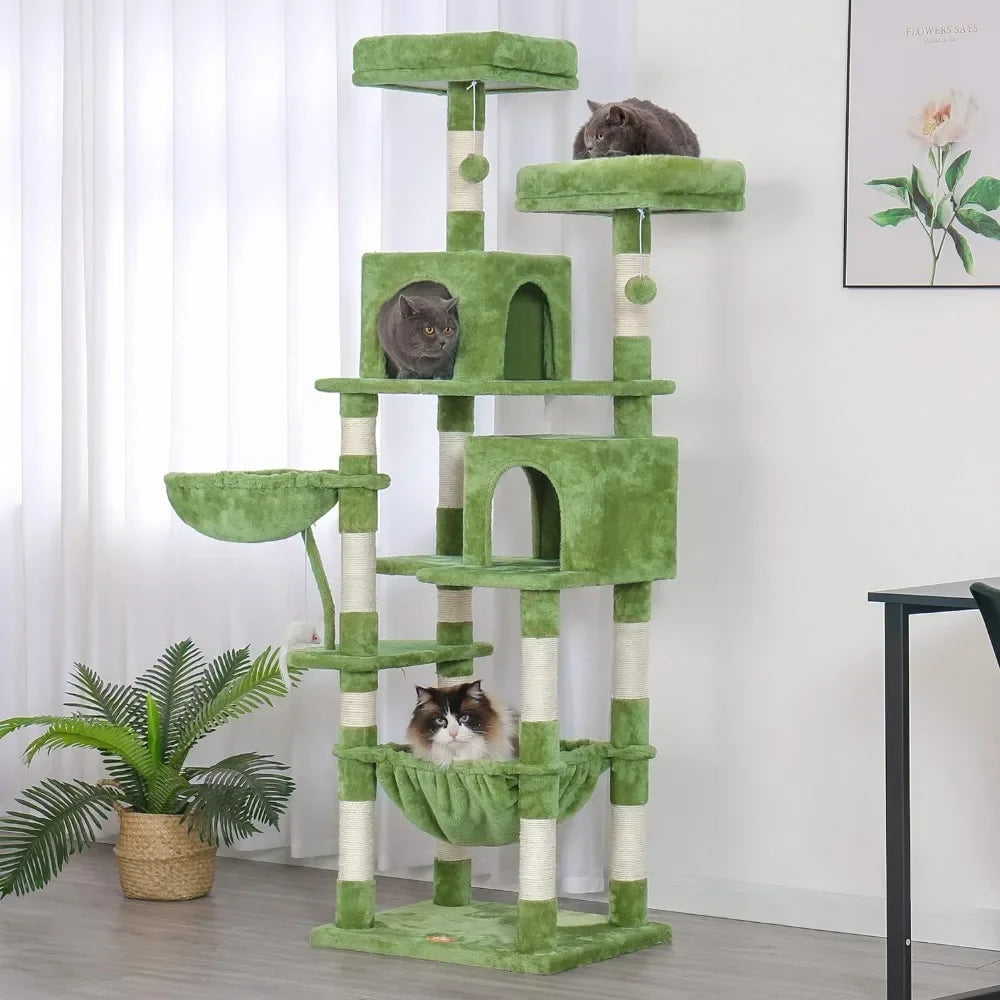Cat House Furniture With Padded Plush Perch Toys - Easier Life Emporium