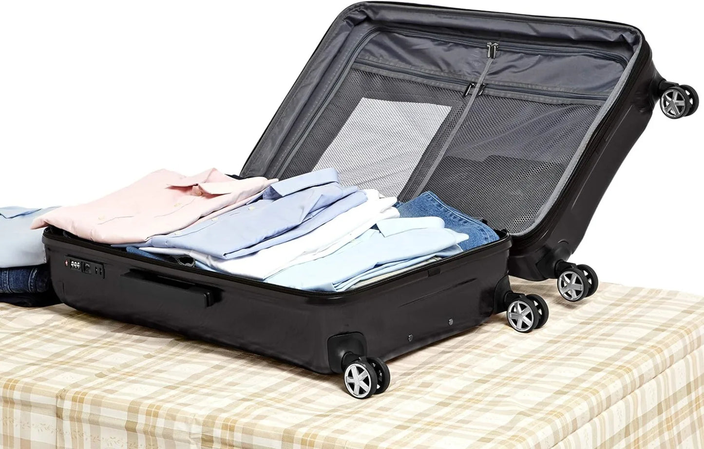 Basics Oxford Expandable Spinner Luggage Suitcase with TSA Lock - 28 Inch