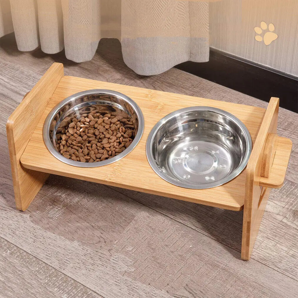 Bowls Wood Dog Cat Food Container - Easier Life Emporium